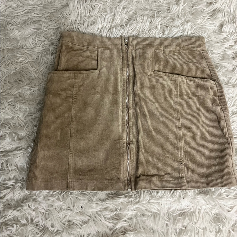 Altrd state brown zip-up corduroy mini skirt